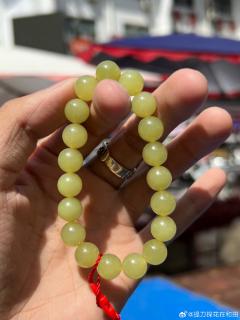 青花黄口单圈手串