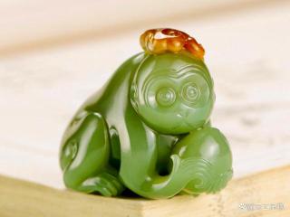 名正言顺!持证上岗的和田玉析木河磨料"灵猴"!